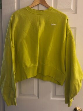 Nike cropped oversized crewneck lime green (see description)